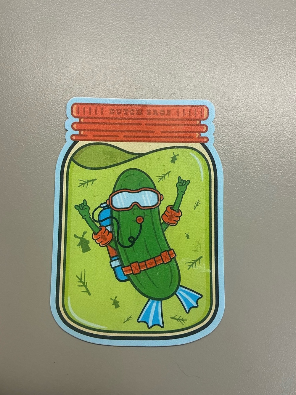 Scuba Pickle Scratch and Sniff Sticker - Dutch Bros